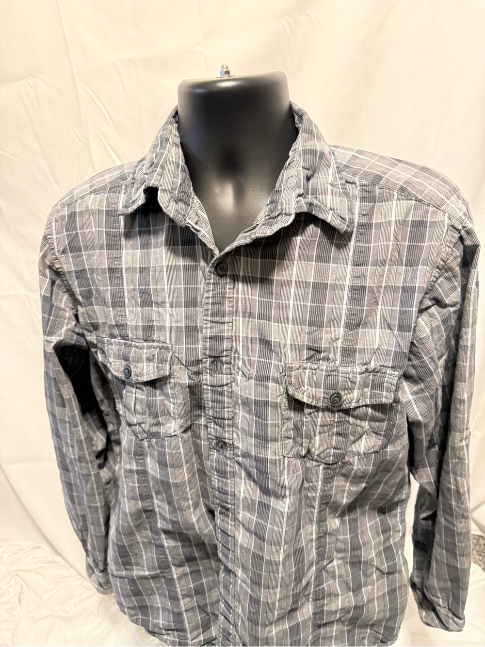 jf j.ferrar Gray Plaid Long-Sleeve Button-Down Shirt